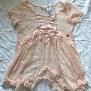 Girl's Pink Lace Top